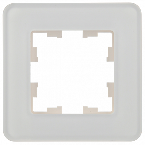 IEK BRITE Рамка 1-местная РУ-1-2-Бр стекло белый RE , BR-M12-G-41-K01