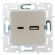 IEK SKANDY Розетка USB A+C 18Вт SK-R13Sa песочный , SK-U22-018-K98