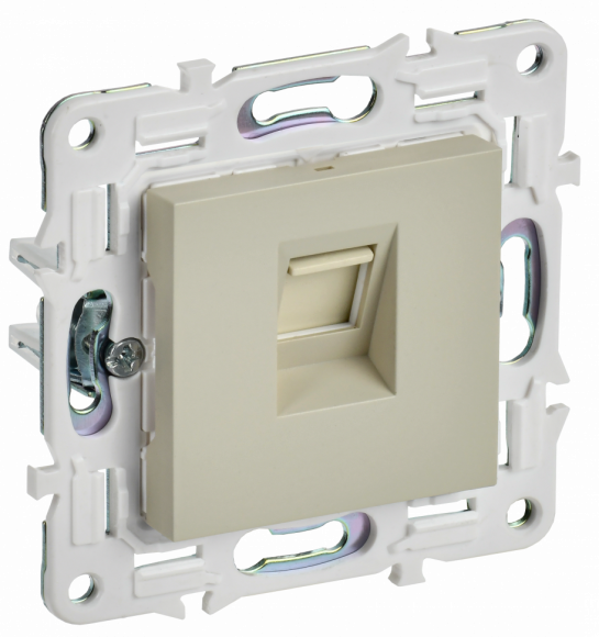 IEK SKANDY Розетка компьютерная RJ45 кат.6 SK-K02B бежевый IEK, SK-K10-2-K10