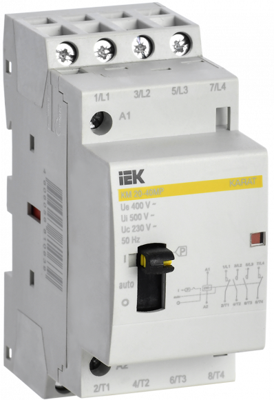 IEK Контактор модульный с ручным управлением КМ20-40МР AC KARAT IEK, MKK12-20-40