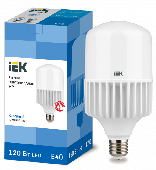 IEK Комплект ПРОМО Лампа LED HP 120Вт 6500К E40 (LLE-HP-120-230-65-E40 ) с патроном подвесным керамическим Пкр40-16-К43 (EPC30-04-01-K01) IEK, LLE-HP-120-65-E40-EPC30