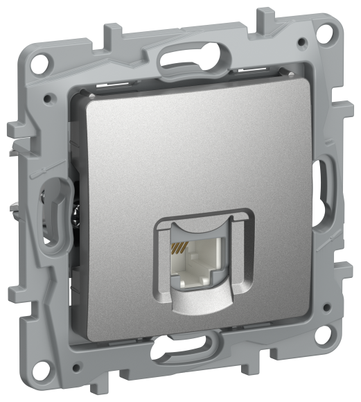 IEK IEKETIKA Розетка телефонная RJ11 6724401 алюминий IEK