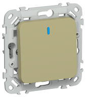 FLITE Выключатель 1-клавишный с индикацией 10А ВС11-1-1-ФлО оливковый IEK, FI-V10-1-10-1-K26