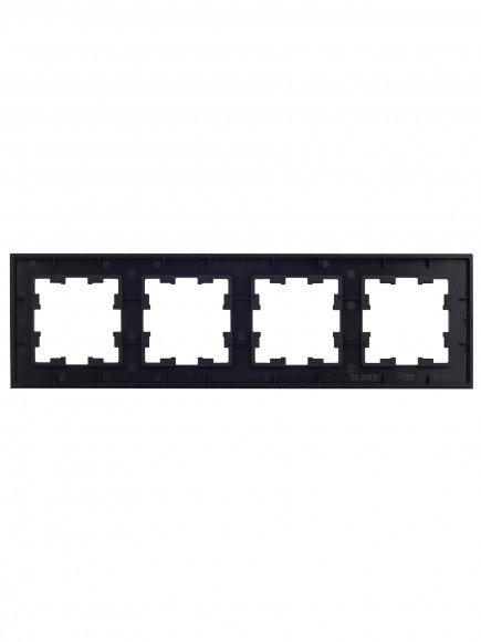 IEK BRITE Рамка 4 -местная РУ-4-1-БрЧ металл черный , BR-M42-M-K02