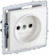 IEK BRITE Розетка 1-местная без заземления без защитных шторок 10А РС10-1-0-БрБ белый , BR-R10-10-K01