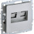 BRITE Розетка компьютерная двойная RJ45 кат.6 РК11-2-БрА алюминий IEK, BR-K20-2-K47