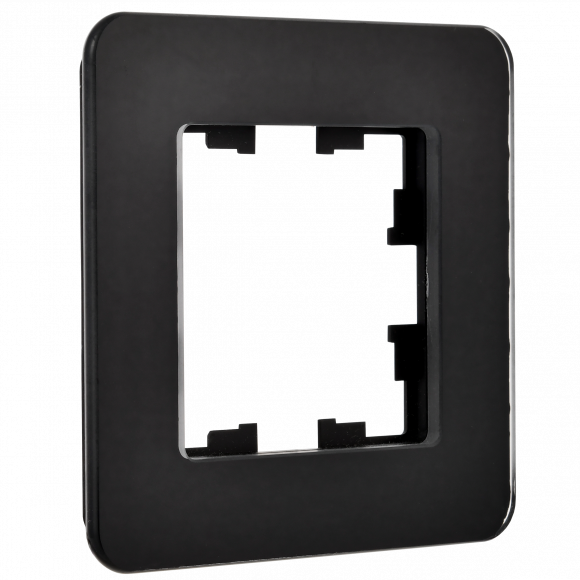 IEK BRITE Рамка 1-местная РУ-1-2-Бр стекло черный RE , BR-M12-G-41-K02
