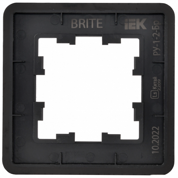IEK BRITE Рамка 1-местная РУ-1-2-Бр стекло черный RE , BR-M12-G-41-K02