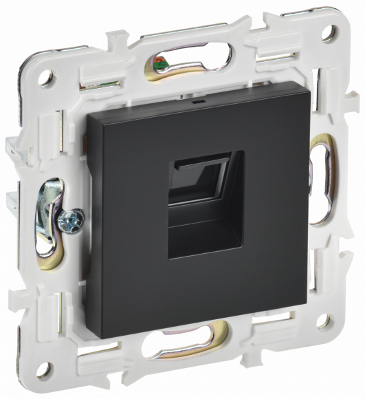 IEK SKANDY Розетка компьютерная RJ45 кат.6 SK-K02Bl черный IEK, SK-K10-2-K02
