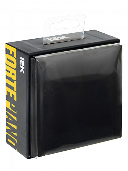 IEK FORTE&PIANO Выключатель 1-клавишный 10А FP101 черный , FP-V10-0-10-1-K02