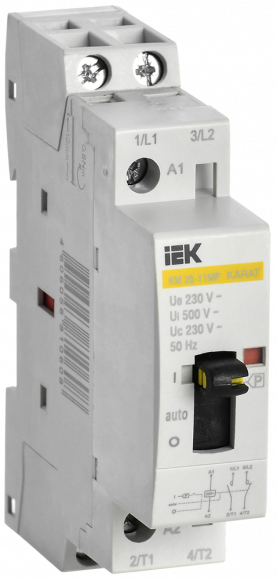IEK Контактор модульный с ручным управлением КМ20-11МР AC KARAT IEK, MKK12-20-11