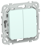 FLITE Выключатель 2-клавишный кнопочный проходной 10А ВС62-2-0-ФлХЛ холодный лед IEK, FI-V28-0-10-1-K94