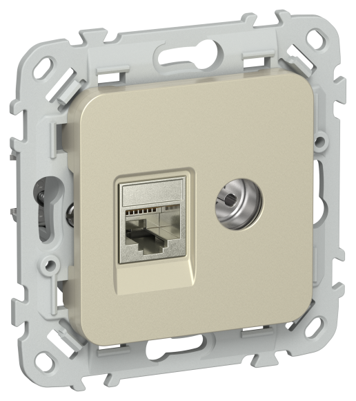 IEK FLITE Розетка 2-местная RJ45/TV категория 6 STP РКТВ6-2-1-ФлШ шампань IEK, FI-AK21-2-K37 IEK FLITE Розетка 2-местная RJ45/TV категория 6 STP РКТВ6-2-1-ФлШ шампань IEK, FI-AK21-2-K37
