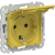 FLITE Розетка с заземлением с защитными шторками и крышкой безвинтовое крепление 16А IP44 РСшкр11-1-44-ФлЖК желтый карри IEK, FI-R16-16-1-44-K44
