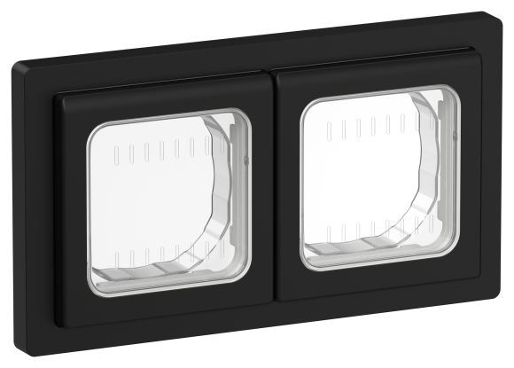 IEK FLITE Рамка 2-местная IP55 Рпро-2-55-ФлЧ черный IEK, FI-M20-32-55-K02