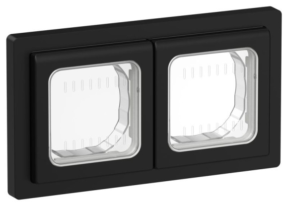 IEK FLITE Рамка 2-местная IP55 Рпро-2-55-ФлЧ черный IEK, FI-M20-32-55-K02