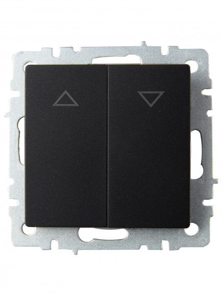 IEK BRITE Выключатель жалюзи 10А ВС10-1-5-БрЧ черный , BR-V15-0-10-K02