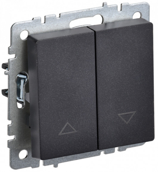 IEK BRITE Выключатель жалюзи 10А ВС10-1-5-БрЧ черный IEK, BR-V15-0-10-K02