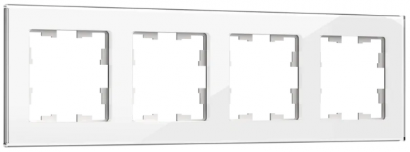 IEK BRITE Рамка 4 -местная РУ-4-2-БрБ стекло белый IEK, BR-M42-G-K01