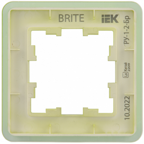 IEK BRITE Рамка 1-местная РУ-1-2-Бр стекло эко грин RE , BR-M12-G-41-K06
