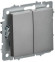 IEK BRITE Выключатель 2-клавишный перекрестный 10А ВС10-2-3-БрС сталь IEK, BR-V23-0-10-K46