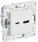 IEK SKANDY Розетка USB A+C 18Вт SK-R13W арктический белый , SK-U22-018-K01