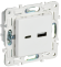 IEK SKANDY Розетка USB A+C 18Вт SK-R13W арктический белый , SK-U22-018-K01