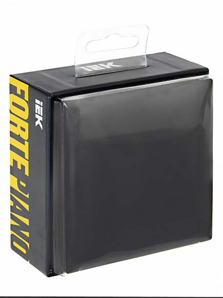 IEK FORTE&PIANO Выключатель 1-клавишный перекрестный 10А FP112 черный , FP-V13-0-10-1-K02