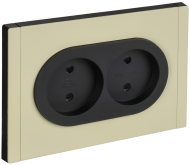 FORTE&PIANO Розетка 2-местная без заземления с защитными шторками безвинтовое крепление 10А FP825M металл серый сланец IEK, FP-R23-10-1-M-K41