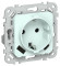 IEK FLITE Розетка 1-местная с заземлением с защитными шторками 16А с USB A+C 20Вт РСЮшс11-0-ФлХЛ холодный лед IEK, FI-R14-16-U22-020-K94