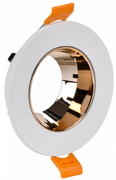 IEK LIGHTING Светильник 4106 встраиваемый поворотный под лампу GU10 белый/золото пластик IEK, LT-UVB0-4106-GU10-1-K22