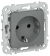 IEK FLITE Розетка с заземлением с защитными шторками 16А РСш11-0-ФлМА мокрый асфальт IEK, FI-R14-16-K80