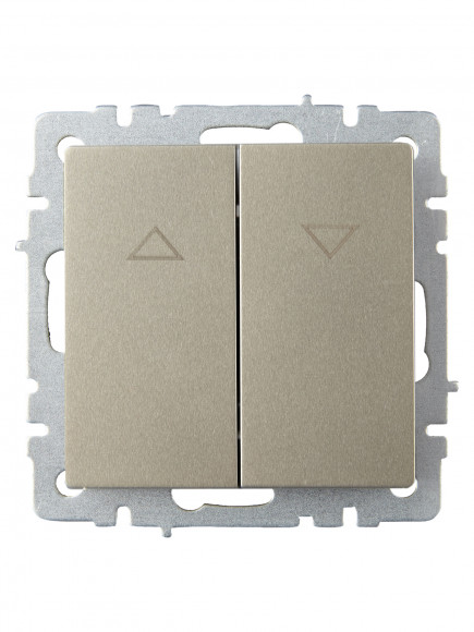 IEK BRITE Выключатель жалюзи 10А ВС10-1-5-БрШ шампань , BR-V15-0-10-K37