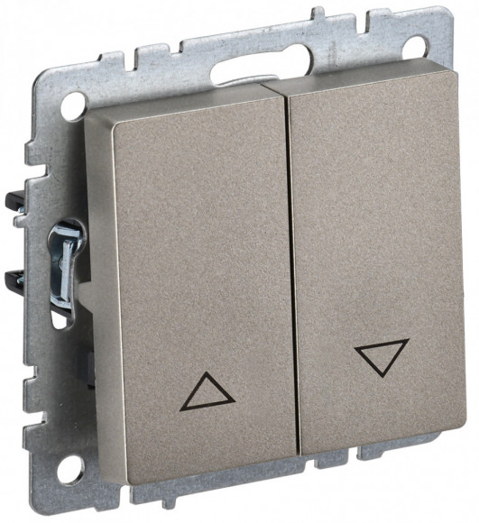 IEK BRITE Выключатель жалюзи 10А ВС10-1-5-БрШ шампань IEK, BR-V15-0-10-K37
