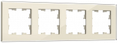 BRITE Рамка 4 -местная РУ-4-2-БрВа стекло ванильный , BR-M42-G-K10