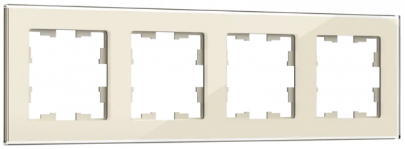 IEK BRITE Рамка 4 -местная РУ-4-2-БрВа стекло ванильный IEK, BR-M42-G-K10