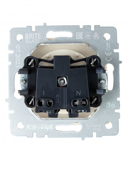 IEK BRITE Розетка 1-местная без заземления без защитных шторок 10А РС10-1-0-БрЖ жемчуг , BR-R10-10-K36