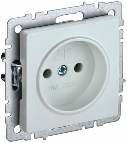 IEK BRITE Розетка 1-местная без заземления без защитных шторок 10А РС10-1-0-БрЖ жемчуг IEK, BR-R10-10-K36
