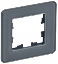 BRITE Рамка 1-местная РУ-1-2-Бр стекло графит RE , BR-M12-G-41-K53