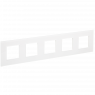 SKANDY Рамка 5-местная SK-F25W стекло арктический белый , SK-M52-G-K01