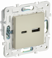 SKANDY Розетка USB A+C 3,1А SK-R14B бежевый , SK-U22-D31-K10