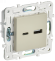IEK SKANDY Розетка USB A+C 3,1А SK-R14B бежевый , SK-U22-D31-K10