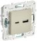 IEK SKANDY Розетка USB A+C 3,1А SK-R14B бежевый , SK-U22-D31-K10