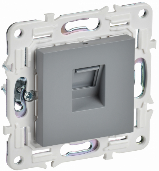 IEK SKANDY Розетка компьютерная RJ45 кат.6 SK-K02Gr серый IEK, SK-K10-2-K03