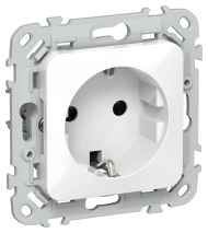 FLITE Розетка с заземлением с защитными шторками 16А РСш11-0-ФлБ белый IEK, FI-R14-16-K01