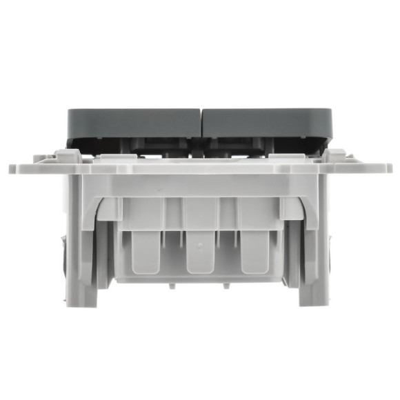 IEK FLITE Выключатель 2-клавишный 10А ВС12-1-0-ФлМА мокрый асфальт IEK, FI-V20-0-10-1-K80