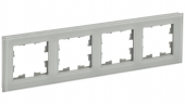 BRITE Рамка 4 -местная РУ-4-2-БрД стекло дымчатый , BR-M42-G-K30