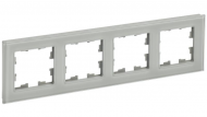 BRITE Рамка 4 -местная РУ-4-2-БрД стекло дымчатый , BR-M42-G-K30