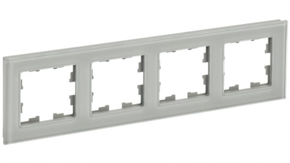 IEK BRITE Рамка 4 -местная РУ-4-2-БрД стекло дымчатый IEK, BR-M42-G-K30