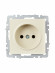 IEK BRITE Розетка 1-местная без заземления без защитных шторок 10А РС10-1-0-БрКр бежевый , BR-R10-10-K10